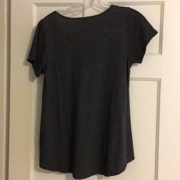 LuLaRoe gray striped t-shirt (size small) - Picture 2 of 3